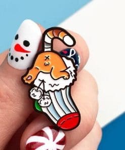 Christmas stocking x Cat's Tail Enamel Pin