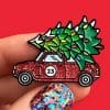 Happy Holidays 'Red Car 23 x Christmas Tree' Enamel Pin