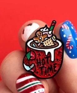 Christmas Coffee Cup 'Red | Hot Time' Enamel Pin