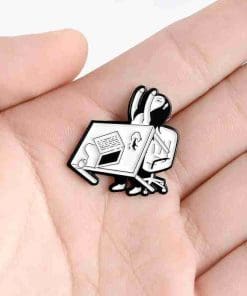 Alternative view of Work From Home 'Tiredness' Enamel Pin
