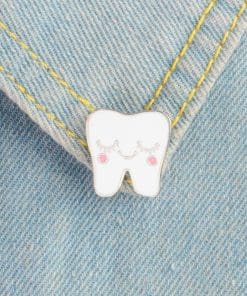 Alternative view of Cute Happy Tooth Enamel Pin