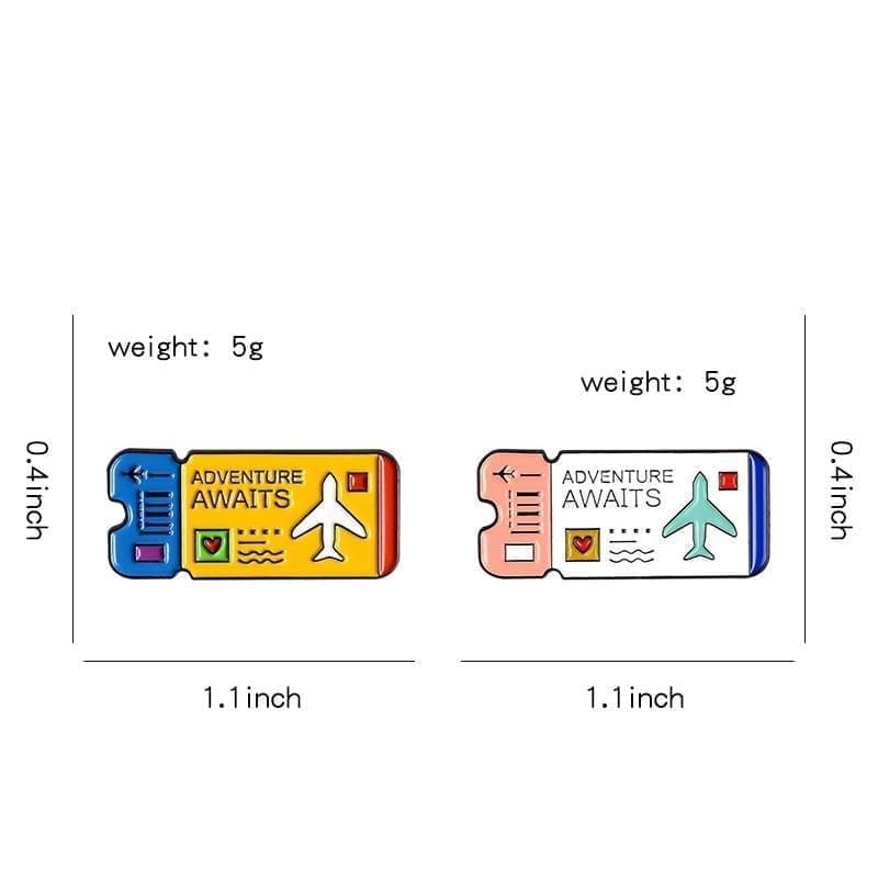 Air Ticket 'Adventure Awaits ver.1' Enamel Pin - Image 5