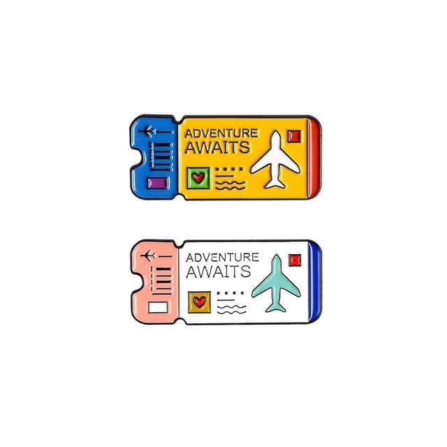 Air Ticket 'Adventure Awaits ver.1' Enamel Pin - Image 3