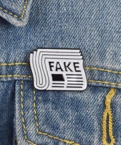 Alternative view of Fake News Enamel Pin