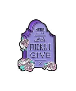 Halloween 'Tombstone | Here All The Fucks I Give' Enamel Pin