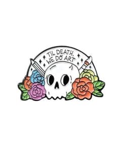 Halloween 'Skull | Til Death We Do Art' Enamel Pin