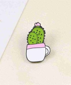 Potted Cactus 'Flowering Pincushion Mug' Enamel Pin