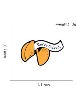 Alternative view of Fortune Cookie 'You're Fucked' Enamel Pin