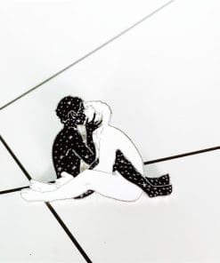Alternative view of Intimate Kissing Black & White ver.01 s Enamel Pin
