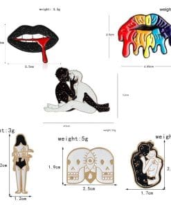 Intimate Kissing Black & White ver.01 s Enamel Pin - Image 4