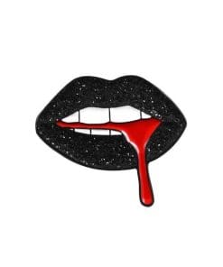 Alluring Black Lips 'Kiss Bite' s Enamel Pin