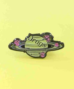 Alternative view of Solar System 'Planet Drugs' Enamel Pin