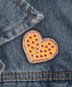 Alternative view of Broken Heart 'Pizza' Set Enamel Pin