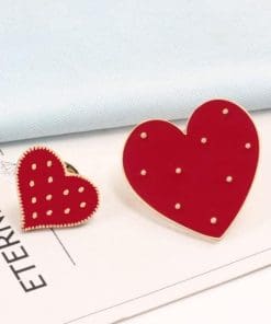 Big & Small Dotted Heart Set Enamel Pin