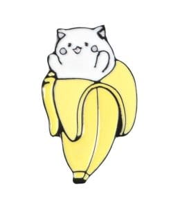 Cute Banana x Happy Cat Enamel Pin