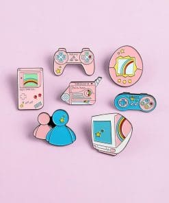 Alternative view of Cute 'Blue & Pink | People' Enamel Pin