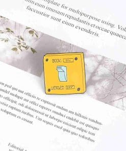 Alternative view of Switch 'Book On | World Off' Enamel Pin