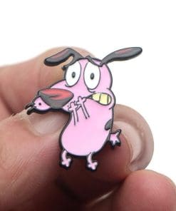 Alternative view of Courage the Cowardly Dog 'Scared' Enamel Pin