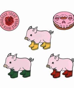 Alternative view of Pig with Yellow Boots Enamel Pin