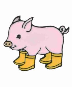 Pig with Yellow Boots Enamel Pin