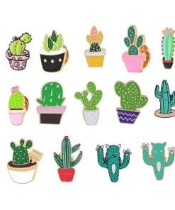 Alternative view of Cactus 'Saguaro Flower Pot' Enamel Pin