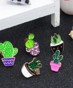 Alternative view of Cactus 'Flowering Pincushion' Enamel Pin