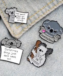 Alternative view of Cute Koala Bear 'Save My Home' Enamel Pin