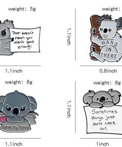 Cute Koala Bear 'Save My Home' Enamel Pin - Image 5
