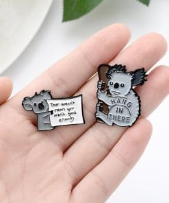 Alternative view of Cute Koala Bear 'Hang In There' Enamel Pin