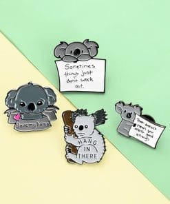 Cute Koala Bear 'Save My Home' Enamel Pin - Image 3