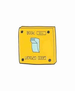 Switch 'Book On | World Off' Enamel Pin