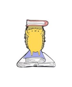 Cute 'Hedgehog | Books' Enamel Pin