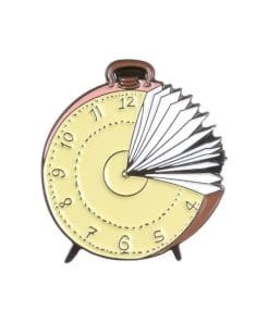 Clock 'Book Pages' Enamel Pin