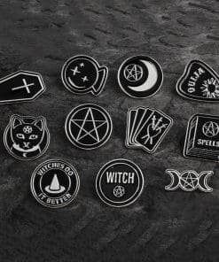 Alternative view of Black Coffin Enamel Pin