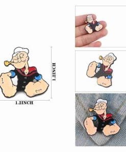 Alternative view of Popeye 'Flexing' Enamel Pin