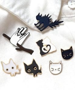 Alternative view of Cute Cat 'Black Kitten' Enamel Pin