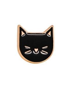 Cute Black Cat Head Enamel Pin