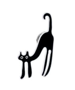 Cute Long Cat 'Surprised' Enamel Pin