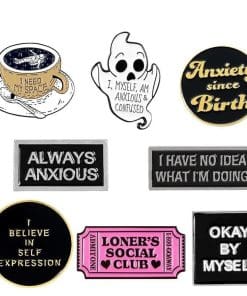 Alternative view of Always Anxious Enamel Pin
