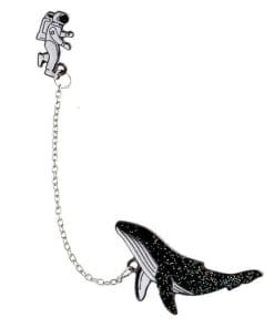 Chain 'Astronaut and Whale' Enamel Pin