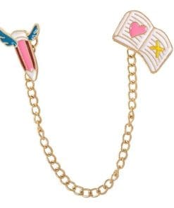 Chain 'Angel Pencil and Book' Enamel Pin