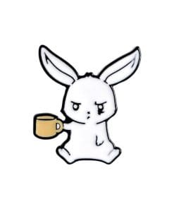 Cute Bunny 'I Want More' Enamel Pin