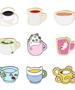Alternative view of Black Coffee 'Cup and Saucer' Enamel Pin
