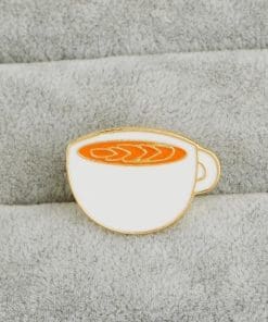 Classic White Mug 'Cappuccino' Enamel Pin