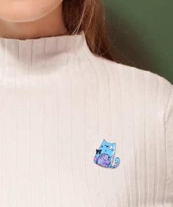 Alternative view of Cute Fat Cat 'Green | Wink' s Enamel Pin