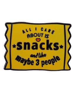 Introvert Foodie 'All I Care About is Snacks...' Enamel Pin