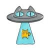 Cute 'Cat Spaceship' Enamel Pin