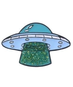 Cute 'Glitter Spaceship' Enamel Pin