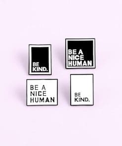 Be Kind White Enamel Pin - Image 5