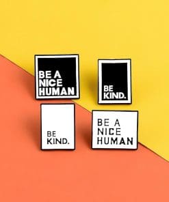 Alternative view of Be Kind White Enamel Pin